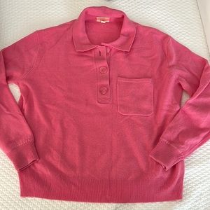Bright pink J. Crew collared sweater 100% cashmere size XS